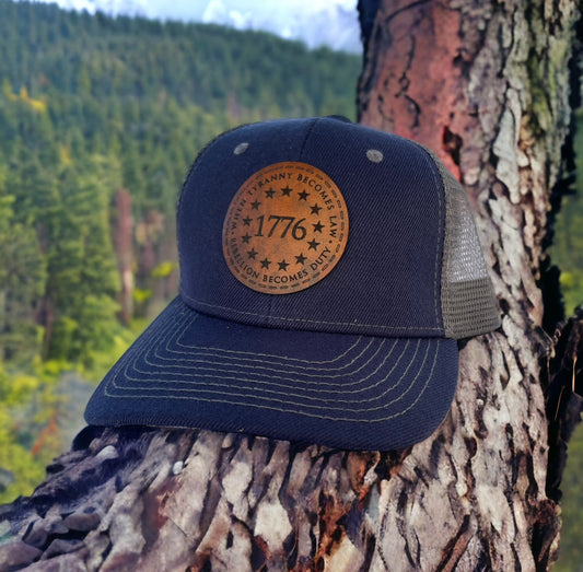 1776 leather patch hat